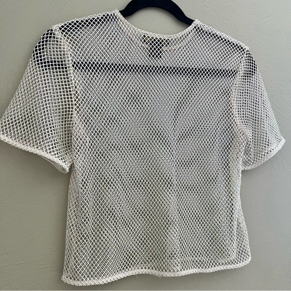 Mesh Rhinestone Short Sleeve Top - Picture 2 of 5